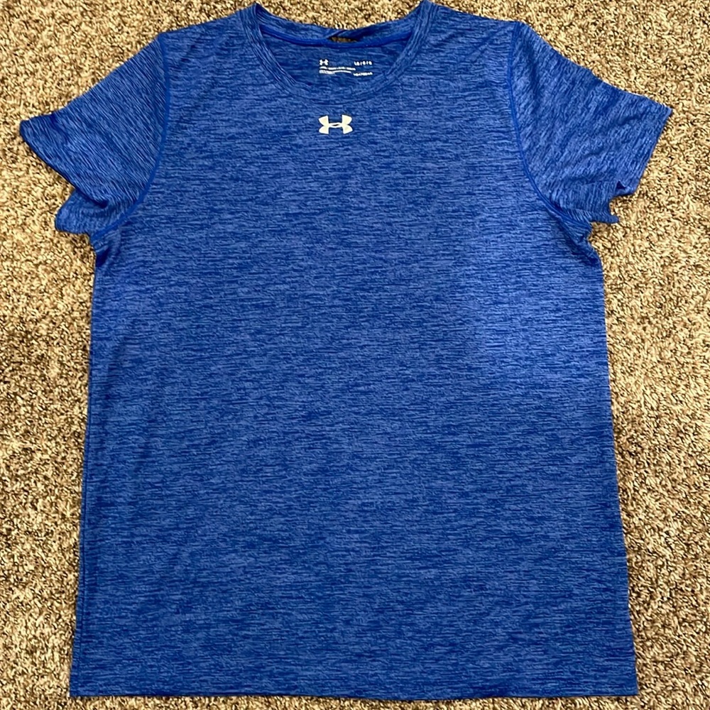 Under Armour Womens Locker Tee Size L EUC Heathered Royal
